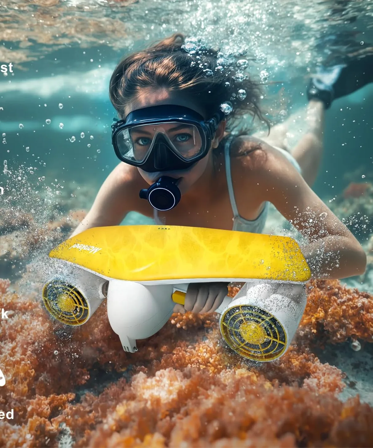 Sea scooter ready for the reef