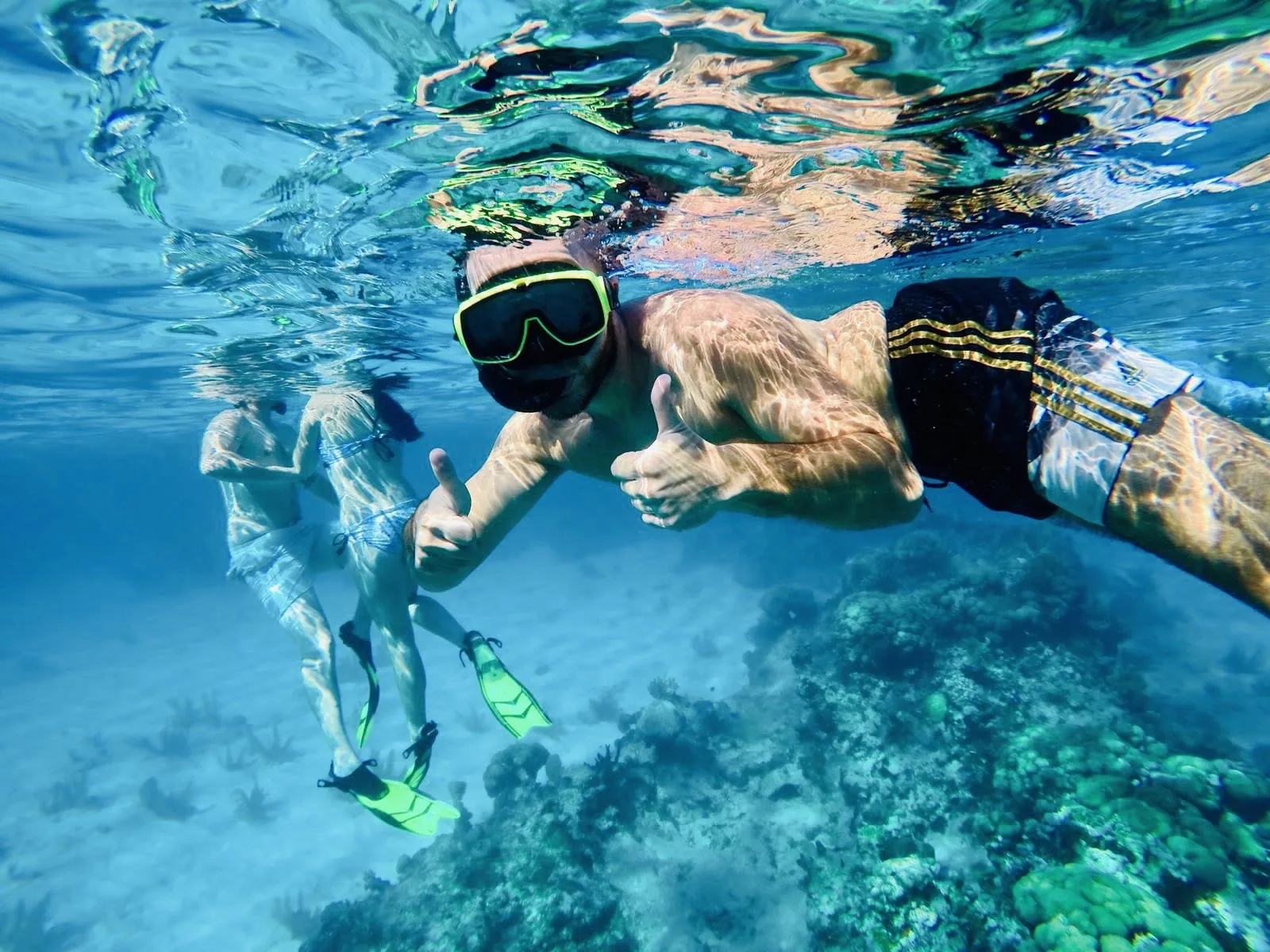 Snorkel gear on the beach